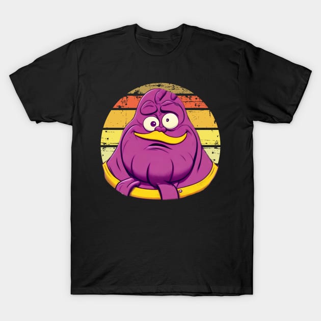 grimace funny face retro style T-Shirt by Fadedstar